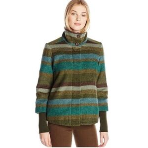 Prana Lily Wool blend Striped Green and Blue Jacket